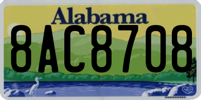 AL license plate 8AC8708