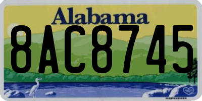 AL license plate 8AC8745