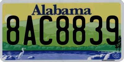 AL license plate 8AC8839