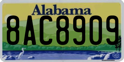 AL license plate 8AC8909