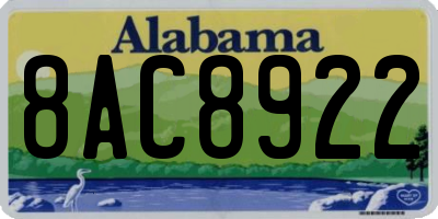 AL license plate 8AC8922