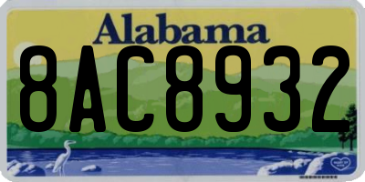 AL license plate 8AC8932