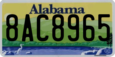AL license plate 8AC8965