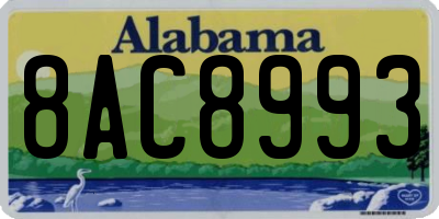 AL license plate 8AC8993
