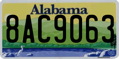 AL license plate 8AC9063