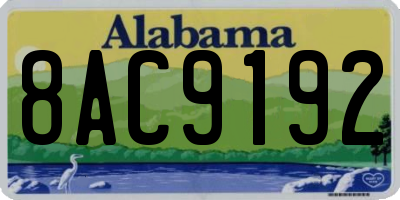AL license plate 8AC9192