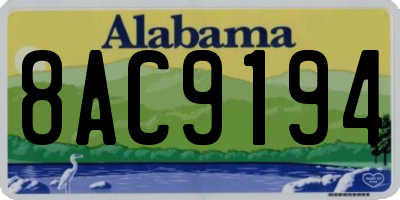 AL license plate 8AC9194