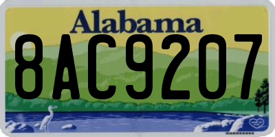 AL license plate 8AC9207