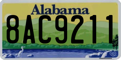 AL license plate 8AC9211