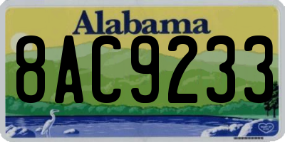 AL license plate 8AC9233