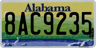 AL license plate 8AC9235