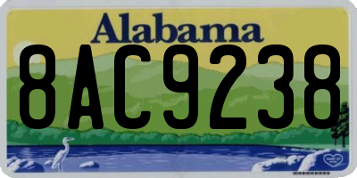 AL license plate 8AC9238