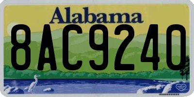 AL license plate 8AC9240