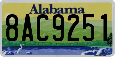 AL license plate 8AC9251
