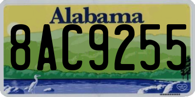 AL license plate 8AC9255