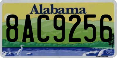 AL license plate 8AC9256