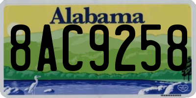 AL license plate 8AC9258