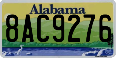 AL license plate 8AC9276