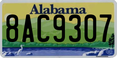 AL license plate 8AC9307