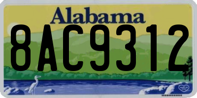 AL license plate 8AC9312