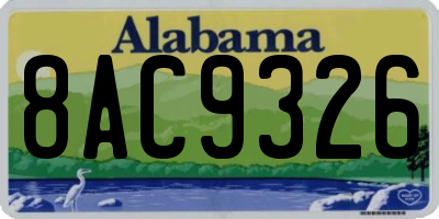 AL license plate 8AC9326