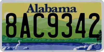 AL license plate 8AC9342