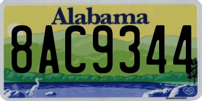 AL license plate 8AC9344