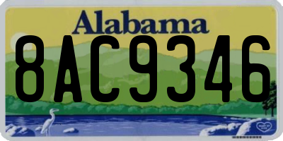 AL license plate 8AC9346