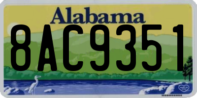 AL license plate 8AC9351