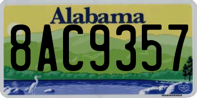 AL license plate 8AC9357