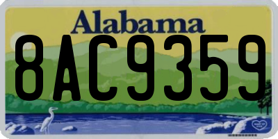 AL license plate 8AC9359