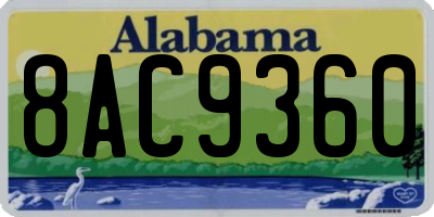 AL license plate 8AC9360