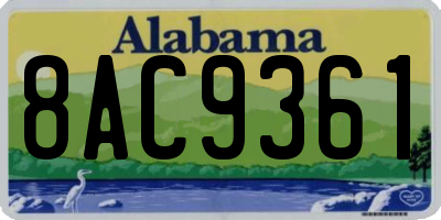 AL license plate 8AC9361