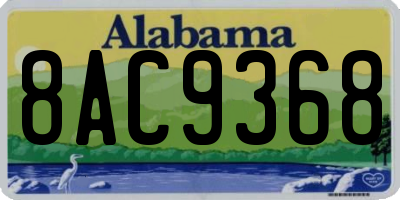 AL license plate 8AC9368