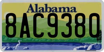 AL license plate 8AC9380