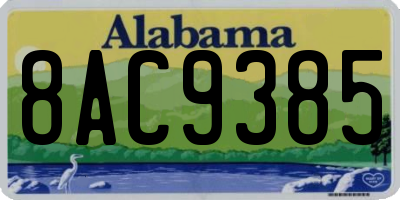 AL license plate 8AC9385