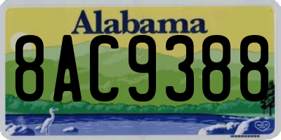 AL license plate 8AC9388