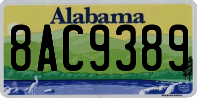 AL license plate 8AC9389