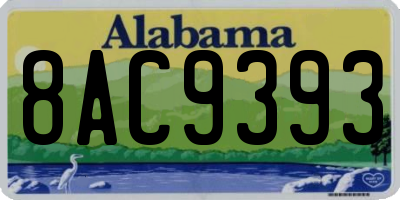 AL license plate 8AC9393