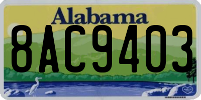 AL license plate 8AC9403