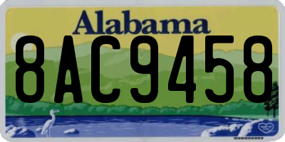 AL license plate 8AC9458
