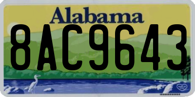 AL license plate 8AC9643