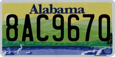AL license plate 8AC9670