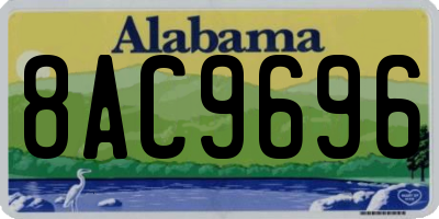 AL license plate 8AC9696