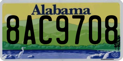 AL license plate 8AC9708