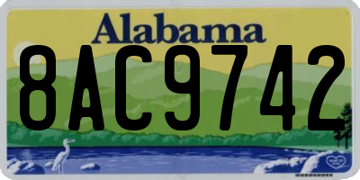 AL license plate 8AC9742