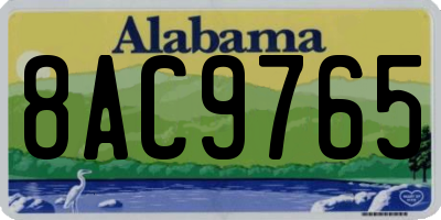 AL license plate 8AC9765