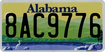 AL license plate 8AC9776