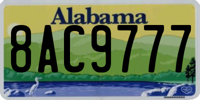 AL license plate 8AC9777