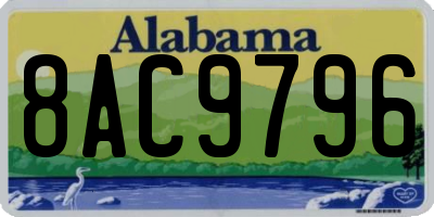 AL license plate 8AC9796